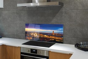 Panel szklany do Kuchni Światła Nocnych Mostów