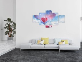 Obraz - Drzewo z różowym sercem (125x70 cm)