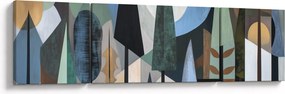 Obraz - Naturalna geometria abstrakcyjna II. (170x50 cm)