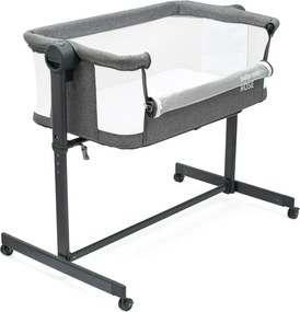 Baby Mix Łóżeczko dostawkowe Rose szare, 84 x 80 x 52 cm