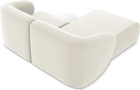 Beżowy aksamitny narożnik (lewostronny/z szezlongiem) Lani – Makamii