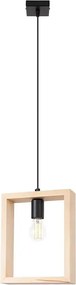 Drewniana lampa wisząca z odsłoniętą żarówką - 4X A646 E1-Z81