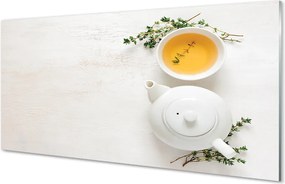 Szklany Panel Dzbanek Świeżej Herbaty