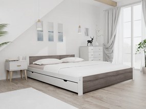 Łóżko IKAROS 160 x 200 cm, biały/dąb truflowy Stelaż: Ze stelażem listwowym elastycznym, Materac: Bez materaca