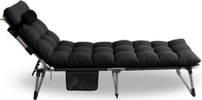 Leżak Ogrodowy VENUS 190x73 cm Czarny