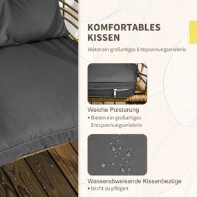 Outsunny Zestaw Bistro 3cz Odporny na Warunki Atmosferyczne Stolik Krzesła Piaskowy Ciemnoszary | Aosom PL