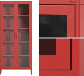 Metalowa witryna wysoka Modern Angelo czerwona