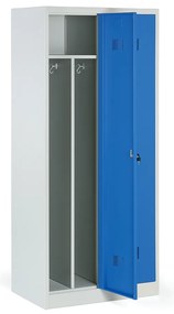 Szafka ubraniowa S1 z przegrodą, 1850 x 800 x 500 mm, zamek cylindryczny, drzwi zielone