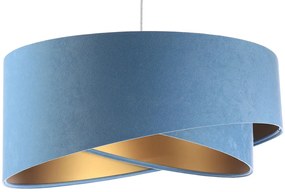 Niebiesko-złota welurowa lampa wisząca - EX996 W1-E82