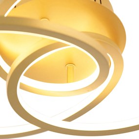 Lampa sufitowa złota 45 cm z wbudowanym LED 3-stopniowo ściemnialna - Rowin