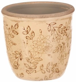Osłonka ceramiczna na kwiaty Flores retro, 13 x 12 cm, 13 cm