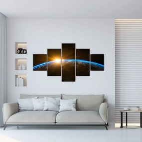 Obraz planety Ziemi z kosmosu (125x70 cm)