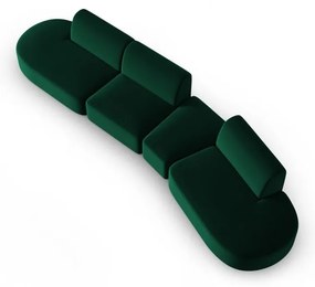 Zielona aksamitna sofa prawostronna 428 cm Paolo – Milo Casa
