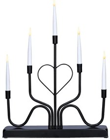 Solight Świecznik metalowy LED, 5x LED, 40 cm, 2x AA