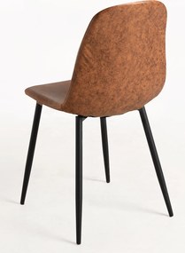 Zestaw 4 Krzese Black Teok Ekoskóra