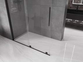 Mexen Velar ścianka prysznicowa rozsuwana Walk-in 140 x 200 cm, transparent 8 mm, czarna - 871-140-000-03-70