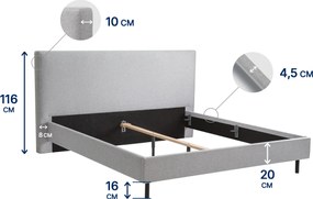 DORMEO DOLCE PRO RAMA ŁÓŻKA - SZARY