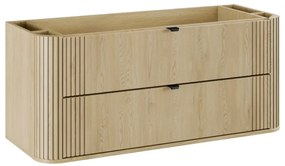 Szafka pod umywalkę OVALIA CREMONA 2S 120cm dąb cremona z umywalką nablatową RIVER COMAD