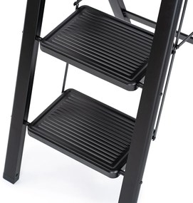 4Home Składane schodki stalowe Steel, 3 stopnie,czarne
