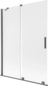 Mexen Velar parawan nawannowy 2-skrzydłowy rozsuwany 130 x 150 cm, szron, gun metal - 896-130-000-31-95