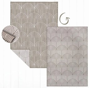 Dywan zewnętrzny dwustronny Pangli brązowo-kremowy 80 cm x 150 cm