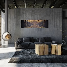 Obraz - Złota mandala ze strzałkami (170x50 cm)