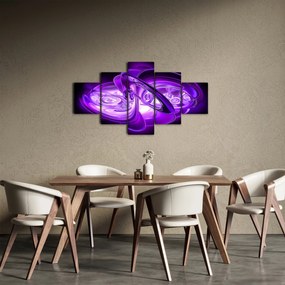 Obraz fioletowych fraktali (125x70 cm)