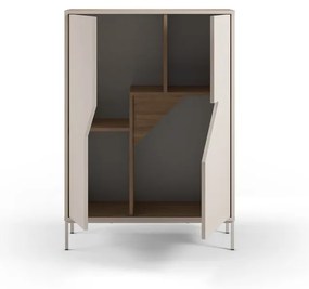 Kremowo-naturalna komoda w dekorze dębu 85x120x40 cm Lilou – Marckeric