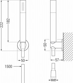 Mexen Zero R70 bateria wannowa z zestawem prysznicowym, czarna - 7113R70-70