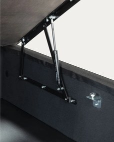 Czarne tapicerowane łóżko dwuosobowe ze schowkiem/bez zagłówka 140x190 cm Matters – Kave Home