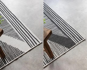 Dywan dwustronny zewnętrzny Gemini romby czarno-kremowy 200 cm x 290 cm