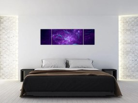 Obraz nowoczesnej niebieskiej abstrakcji (170x50 cm)