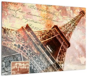 Obraz na szkle - Wieża Eiffla w stylu vintage (70x50 cm)