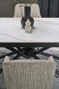 Stół rozkładany VITORINO 160(220)x90 biały marmur HALMAR
