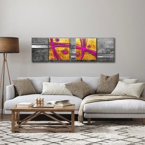 Obraz kolorowych kwadratów na czarnym tle (170x50 cm)