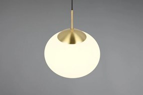 Lampa wisząca w biało-złotym kolorze ze szklanym kloszem ø 30 cm Fomento – Trio