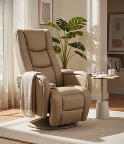 Beżowy obrotowy fotel masujący do salonu H7-S45