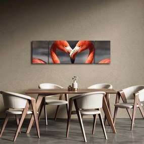 Obraz dwóch zakochanych flamingów (170x50 cm)
