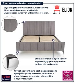 Szare nowoczesne tapicerowane łóżko C9-Z16