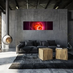 Nowoczesny obraz różowej abstrakcji (170x50 cm)