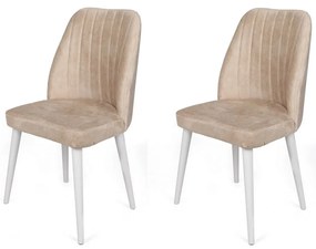 Zestaw krzeseł do jadalni Alfa Beige and White, 2szt.