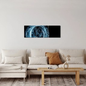 Obraz kropli lodu (z zegarem) (90x30 cm)