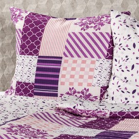 4Home Pościel z kory Patchwork violet, 140 x 220 cm, 70 x 90 cm