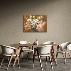 Obraz- Malowany bukiet kwiatów (70x50 cm)