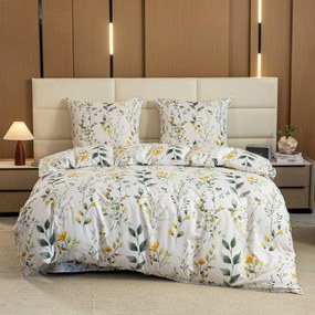 PrzytulneMieszkanie.pl PrzytulneMieszkanie.pl Pościel z mikrofibry CITRUS GARDEN białe Rozmiar pościeli: 2 szt 70 x 90 cm | 200 x 220 cm