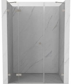 Mexen Lunar drzwi prysznicowe uchylne lewe 140 cm, transparent, nikiel szczotkowany - 834S-140-050-97-00-L