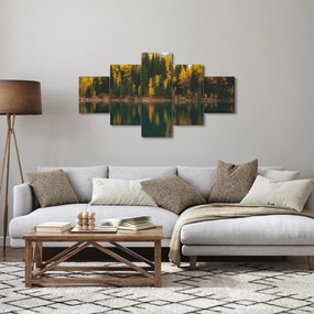 Obraz leśnego jeziora (125x70 cm)