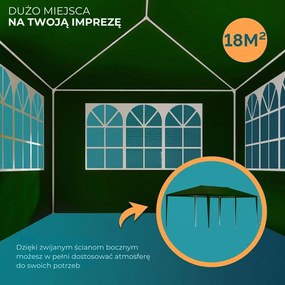 Namiot imprezowy NEAPOL, 3x6m, zielona Jurhan