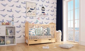 Łóżeczko Alek sosna 120/60 z szufladą