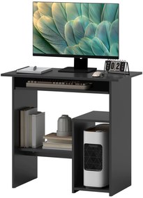 HOMCOM Biurko Komputerowe, Biurko, Płyta Wiórowa, Metal, 80 x 45 x 75 cm, Czarny